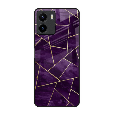 Geometric Purple Vivo Y15s Glass Back Cover Online