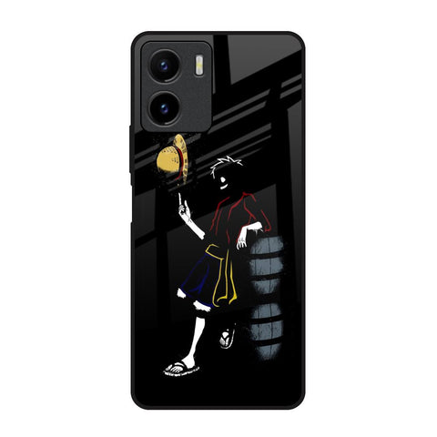 Luffy Line Art Vivo Y15s Glass Back Cover Online