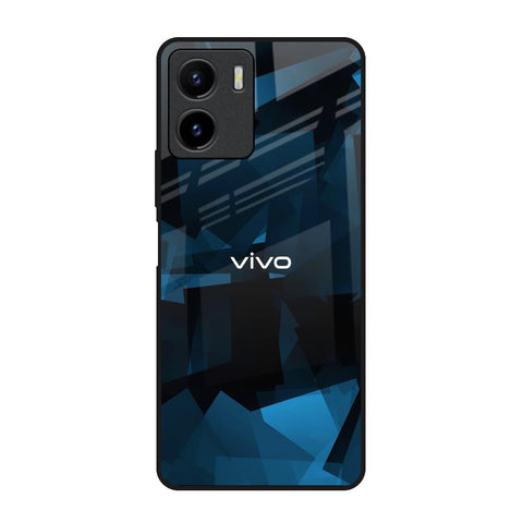 Polygonal Blue Box Vivo Y15s Glass Back Cover Online