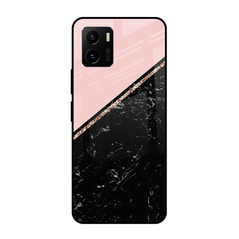 Marble Texture Pink Vivo Y15s Glass Cases & Covers Online
