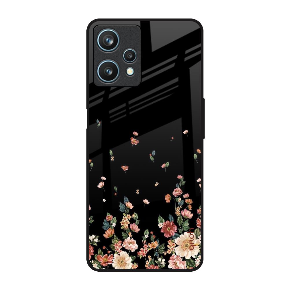 Floating Floral Print Realme Pro 5G Glass Back Cover Flat 35