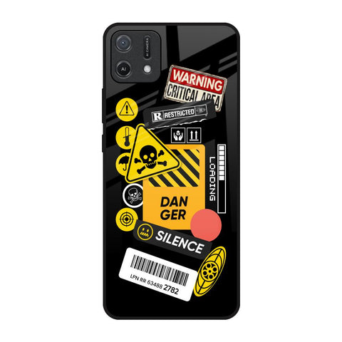 Danger Signs Oppo A16K Glass Back Cover Online