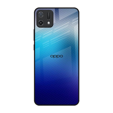 Blue Rhombus Pattern Oppo A16K Glass Back Cover Online