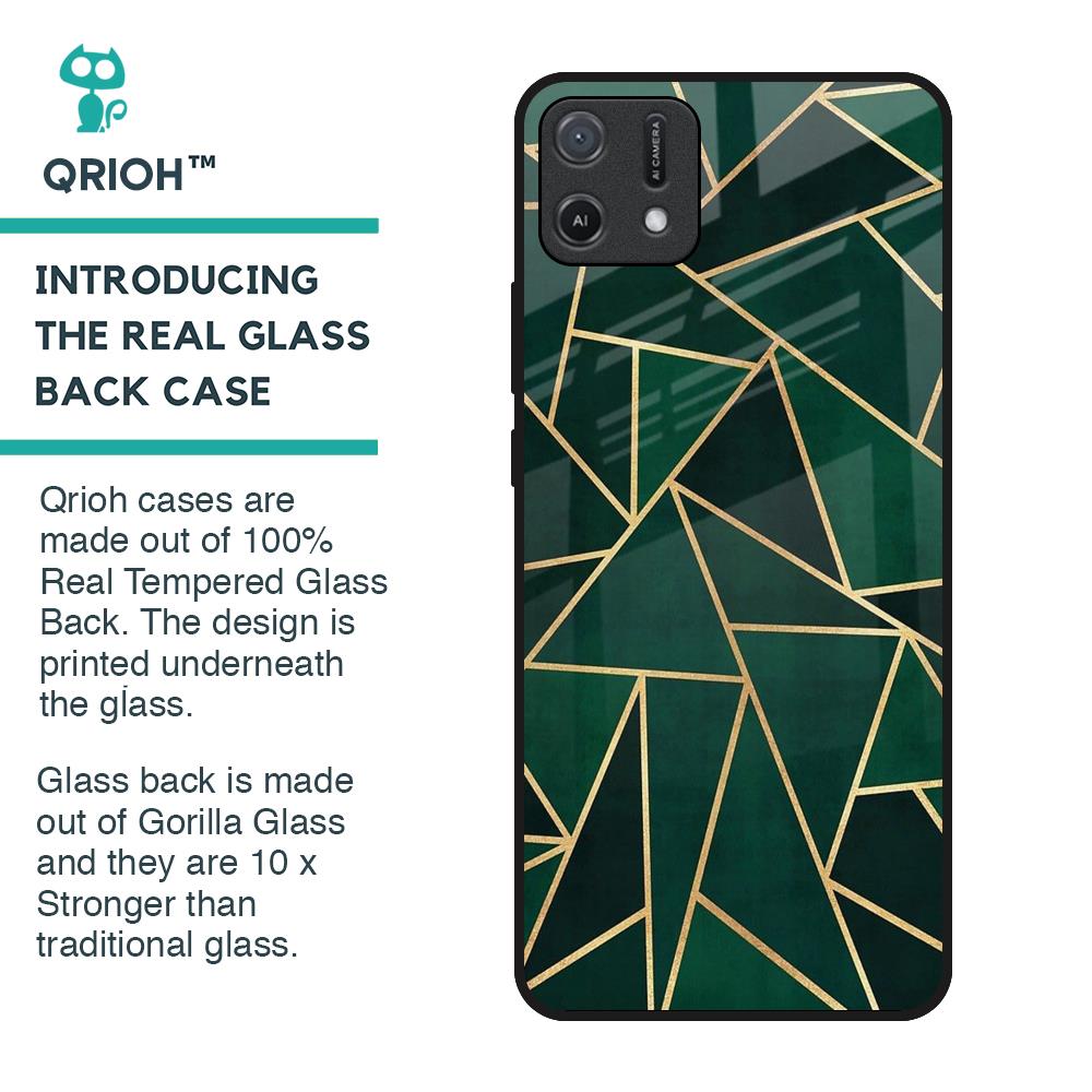 Abstract Green Glass Case For Oppo A16K