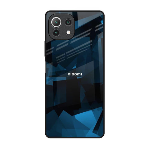 Polygonal Blue Box Mi 11 Lite NE 5G Glass Back Cover Online