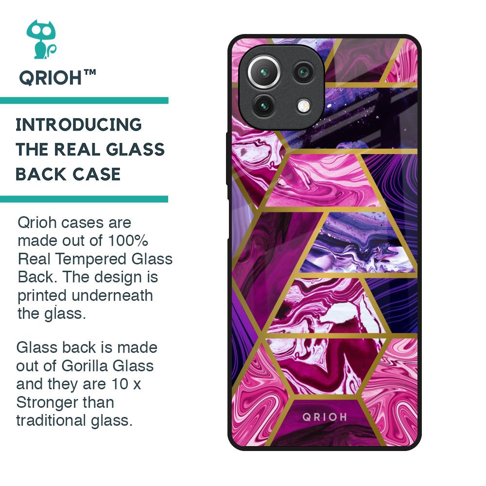 Electroplated Geometric Marble Glass Case for Mi 11 Lite NE 5G