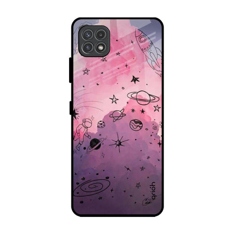 Space Doodles Samsung Galaxy F42 5G Glass Back Cover Online