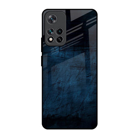 Dark Blue Grunge Mi 11i HyperCharge Glass Back Cover Online