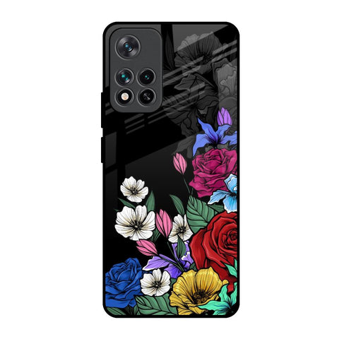 Rose Flower Bunch Art Mi 11i HyperCharge Glass Back Cover Online