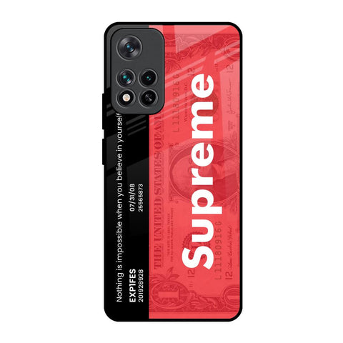 Supreme Ticket Mi 11i HyperCharge Glass Back Cover Online