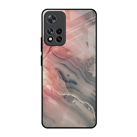 Pink And Grey Marble Mi 11i HyperCharge Glass Back Cover Online