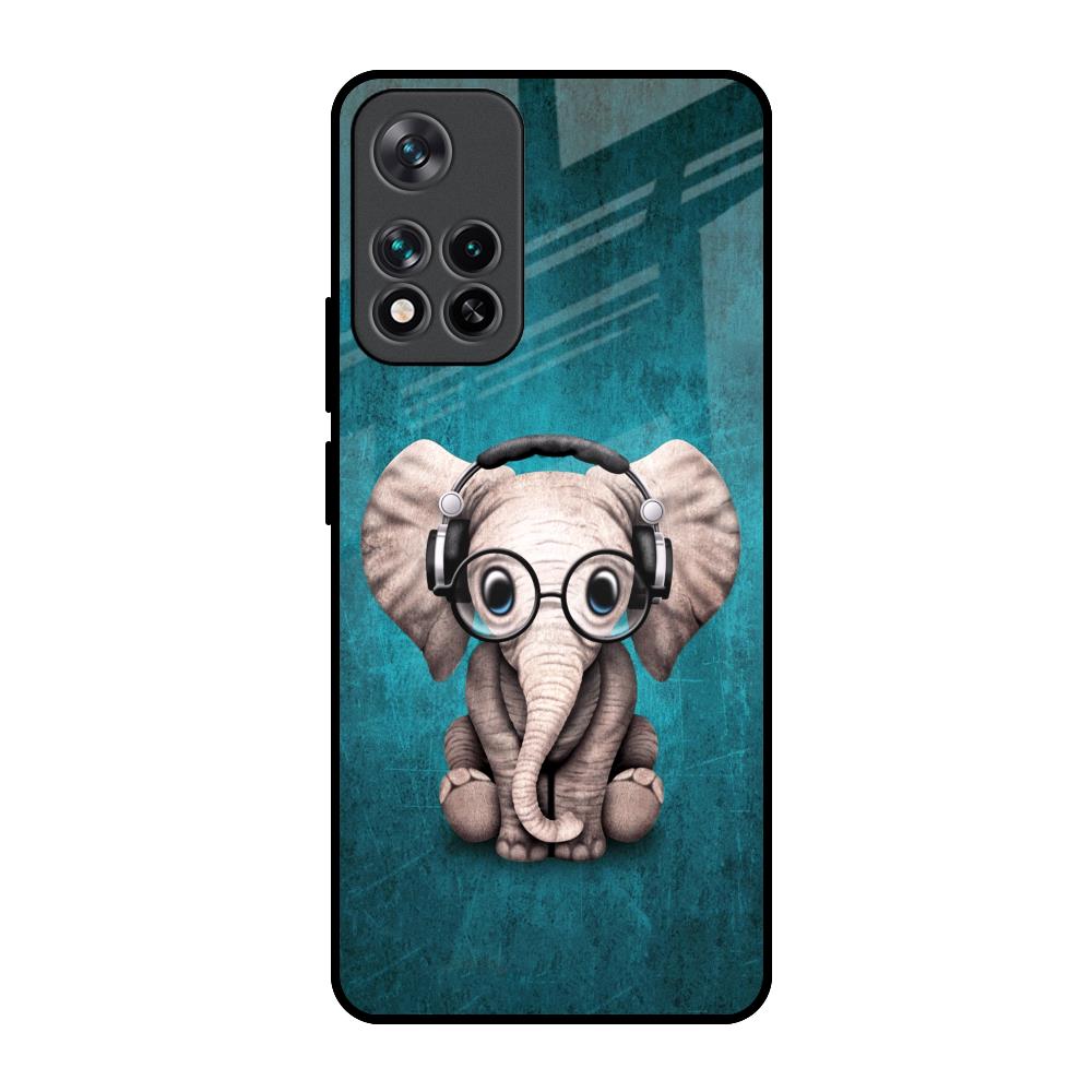 Adorable Baby Elephant Mi 11i HyperCharge Glass Back Cover Online