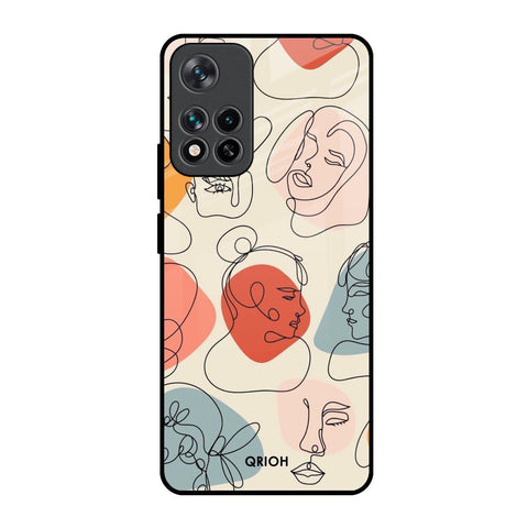 Abstract Faces Mi 11i HyperCharge Glass Back Cover Online