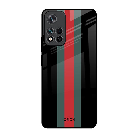 Vertical Stripes Mi 11i HyperCharge Glass Back Cover Online