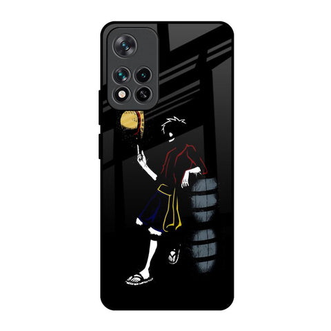 Luffy Line Art Mi 11i HyperCharge Glass Back Cover Online