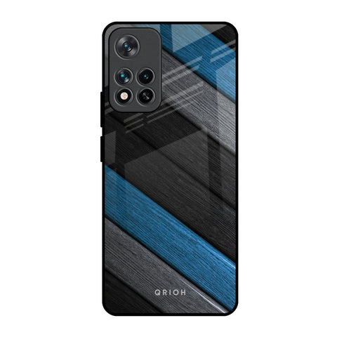 Multicolor Wooden Effect Mi 11i HyperCharge Glass Back Cover Online