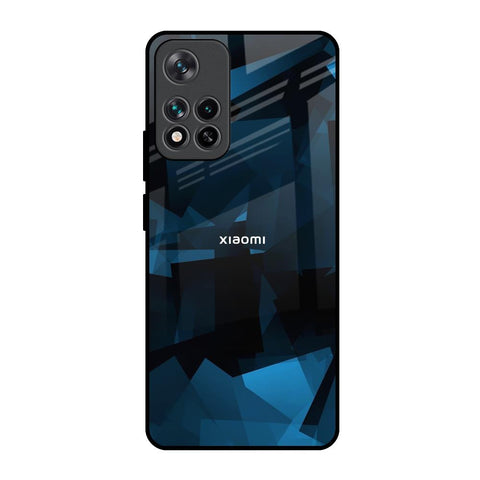 Polygonal Blue Box Mi 11i HyperCharge Glass Back Cover Online