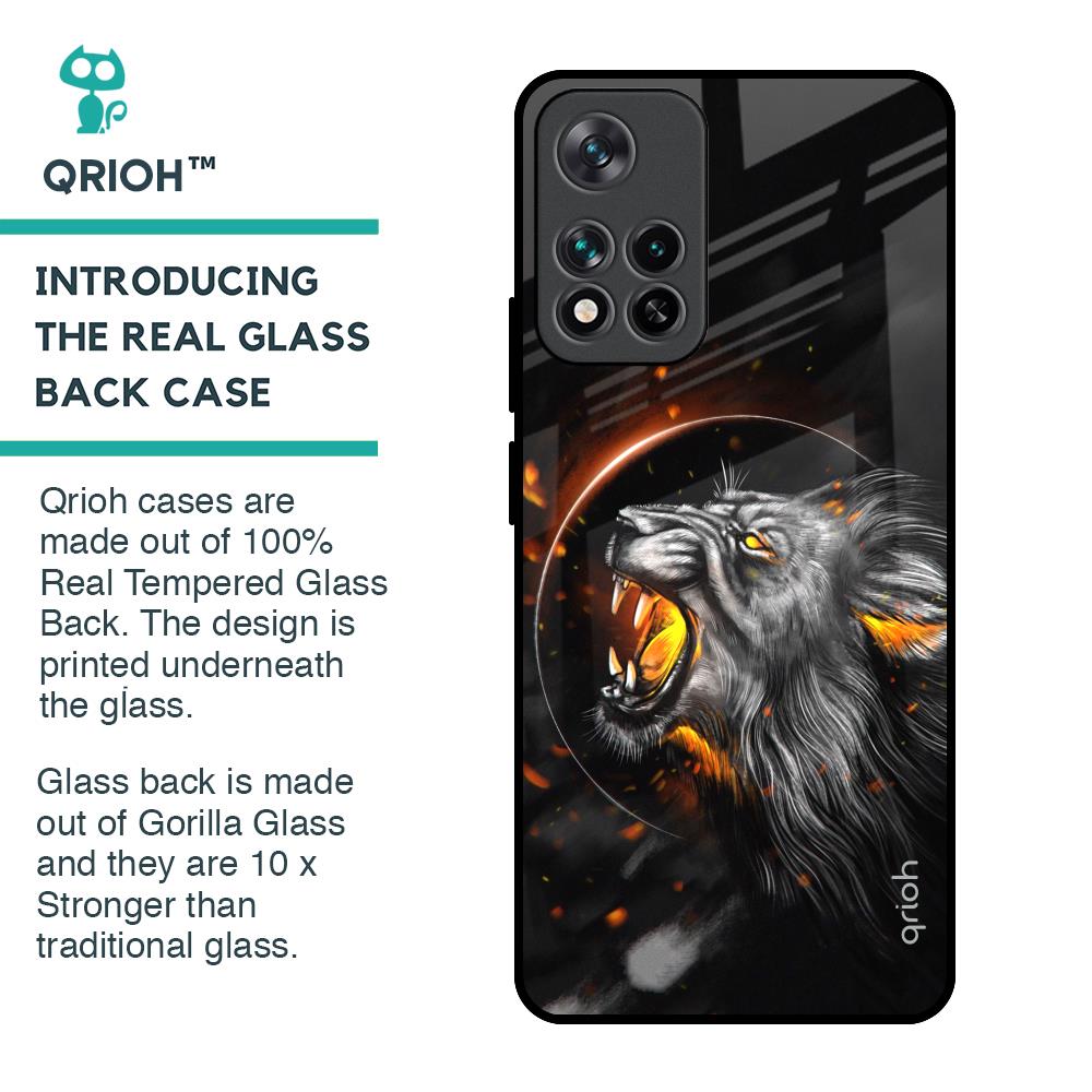 Aggressive Lion Glass Case for Mi 11i HyperCharge