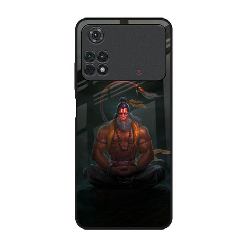 Lord Hanuman Animated Poco M4 Pro Glass Back Cover Online