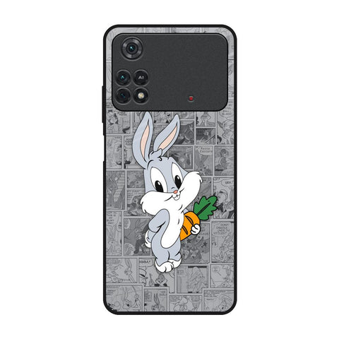 Cute Baby Bunny Poco M4 Pro Glass Back Cover Online