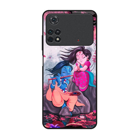 Radha Krishna Art Poco M4 Pro Glass Back Cover Online