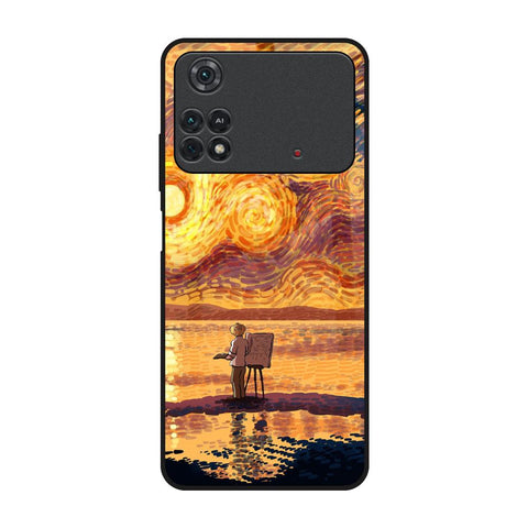 Sunset Vincent Poco M4 Pro Glass Back Cover Online