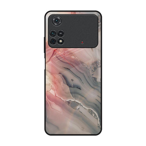 Pink And Grey Marble Poco M4 Pro Glass Back Cover Online