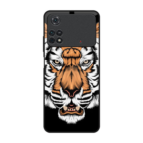Angry Tiger Poco M4 Pro Glass Back Cover Online