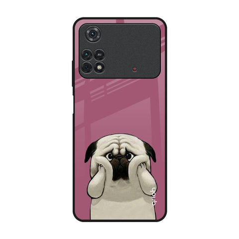 Funny Pug Face Poco M4 Pro Glass Back Cover Online