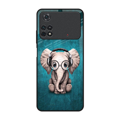 Adorable Baby Elephant Poco M4 Pro Glass Back Cover Online