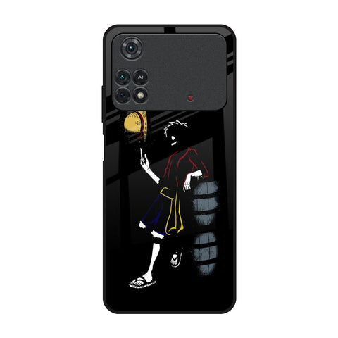 Luffy Line Art Poco M4 Pro Glass Back Cover Online