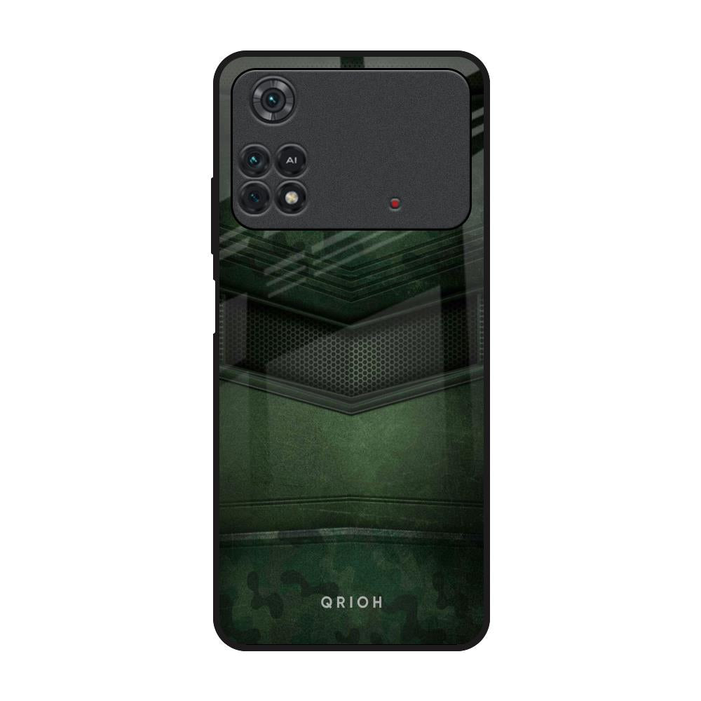 Green Leather Poco M4 Pro Glass Back Cover Online