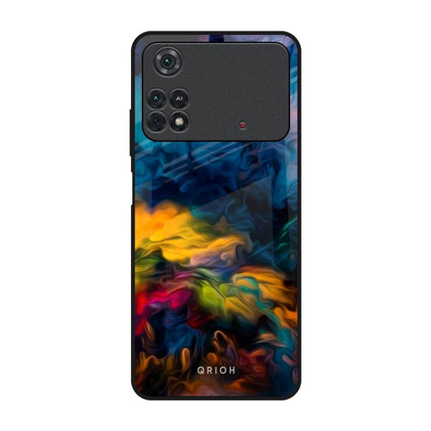 Multicolor Oil Painting Poco M4 Pro Glass Back Cover Online