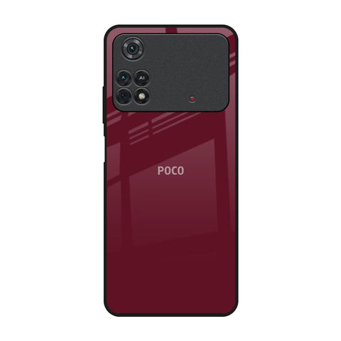 Classic Burgundy Poco M4 Pro Glass Back Cover Online