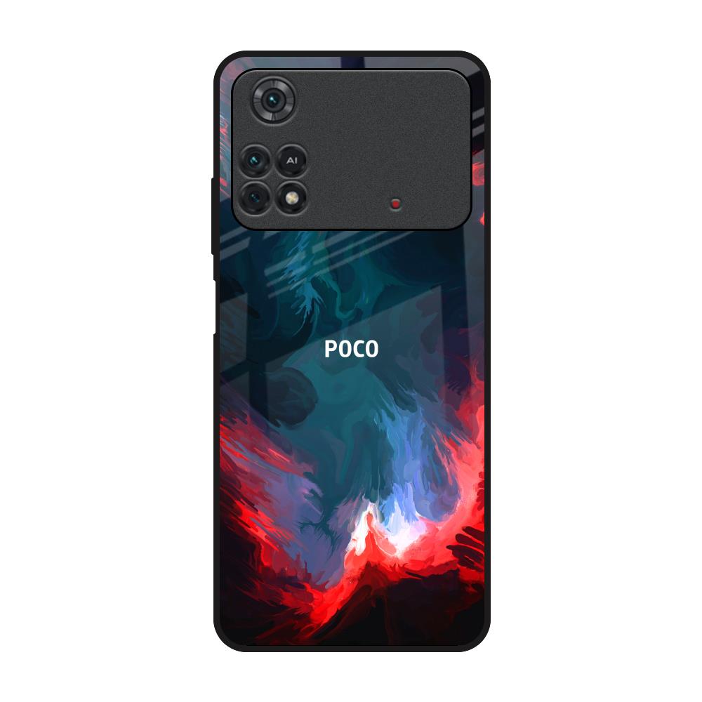 Brush Art Poco M4 Pro Glass Back Cover Online