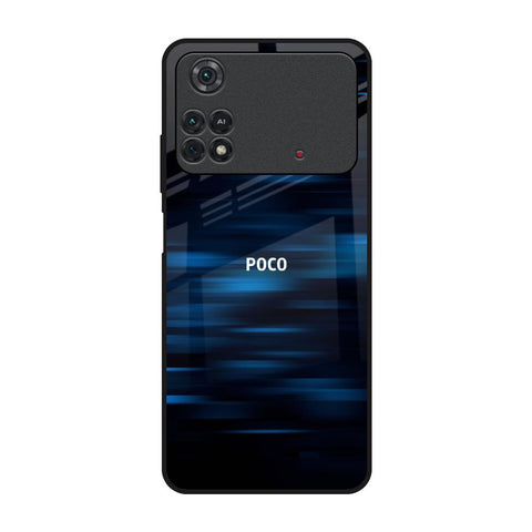 Blue Rough Abstract Poco M4 Pro Glass Back Cover Online