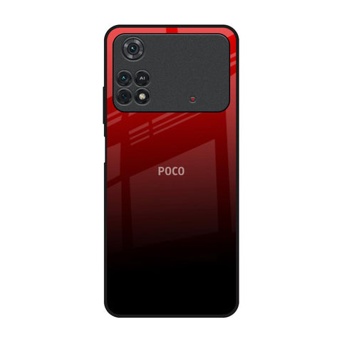 Maroon Faded Poco M4 Pro Glass Back Cover Online