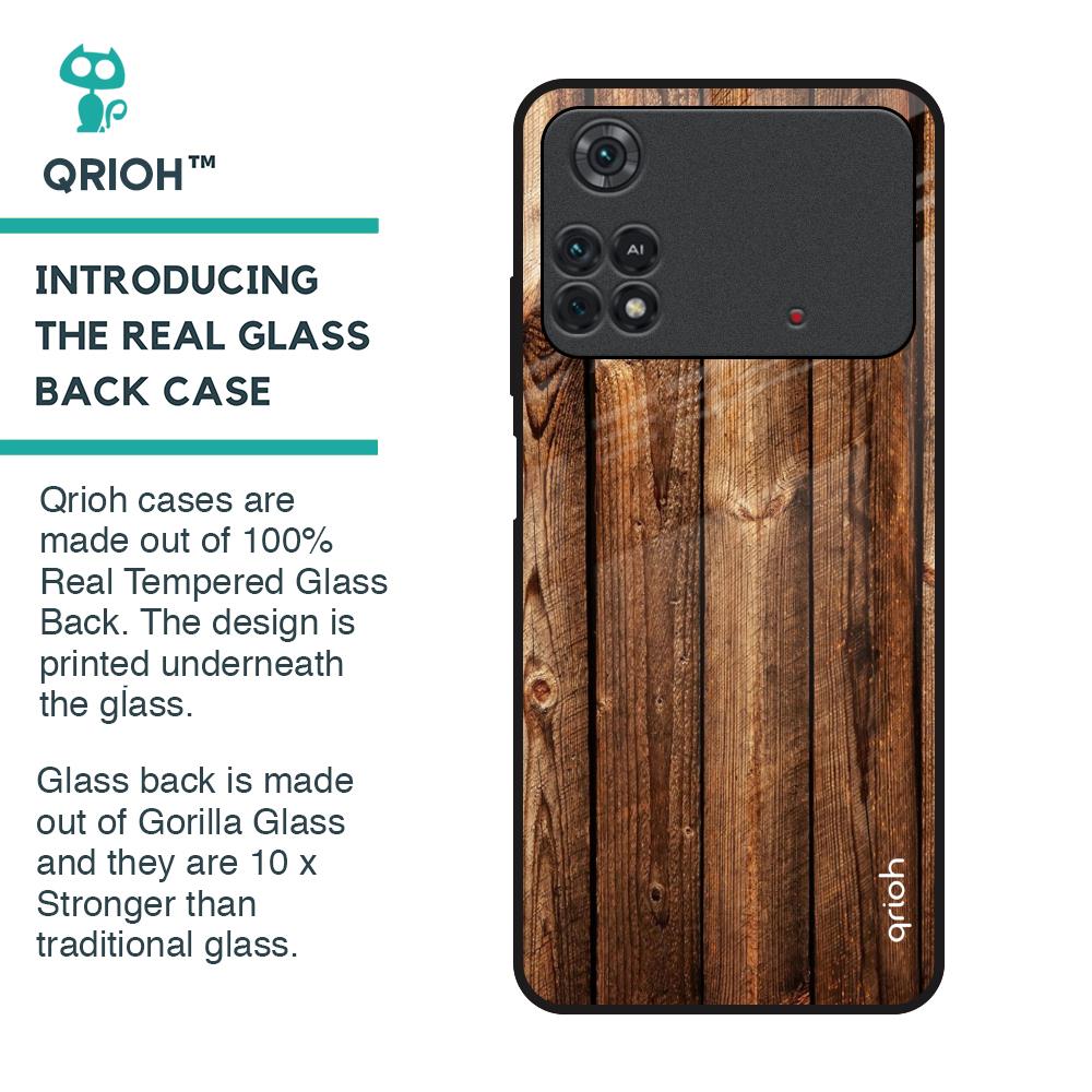 Timber Printed Glass Case for Poco M4 Pro