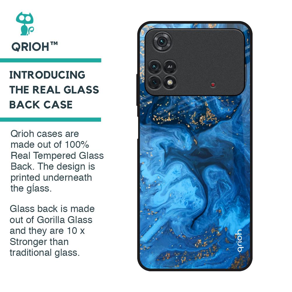 Gold Sprinkle Glass Case for Poco M4 Pro
