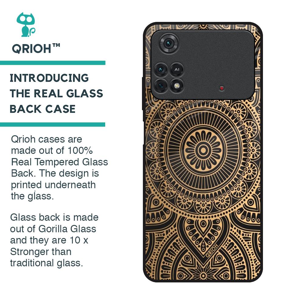 Luxury Mandala Glass Case for Poco M4 Pro