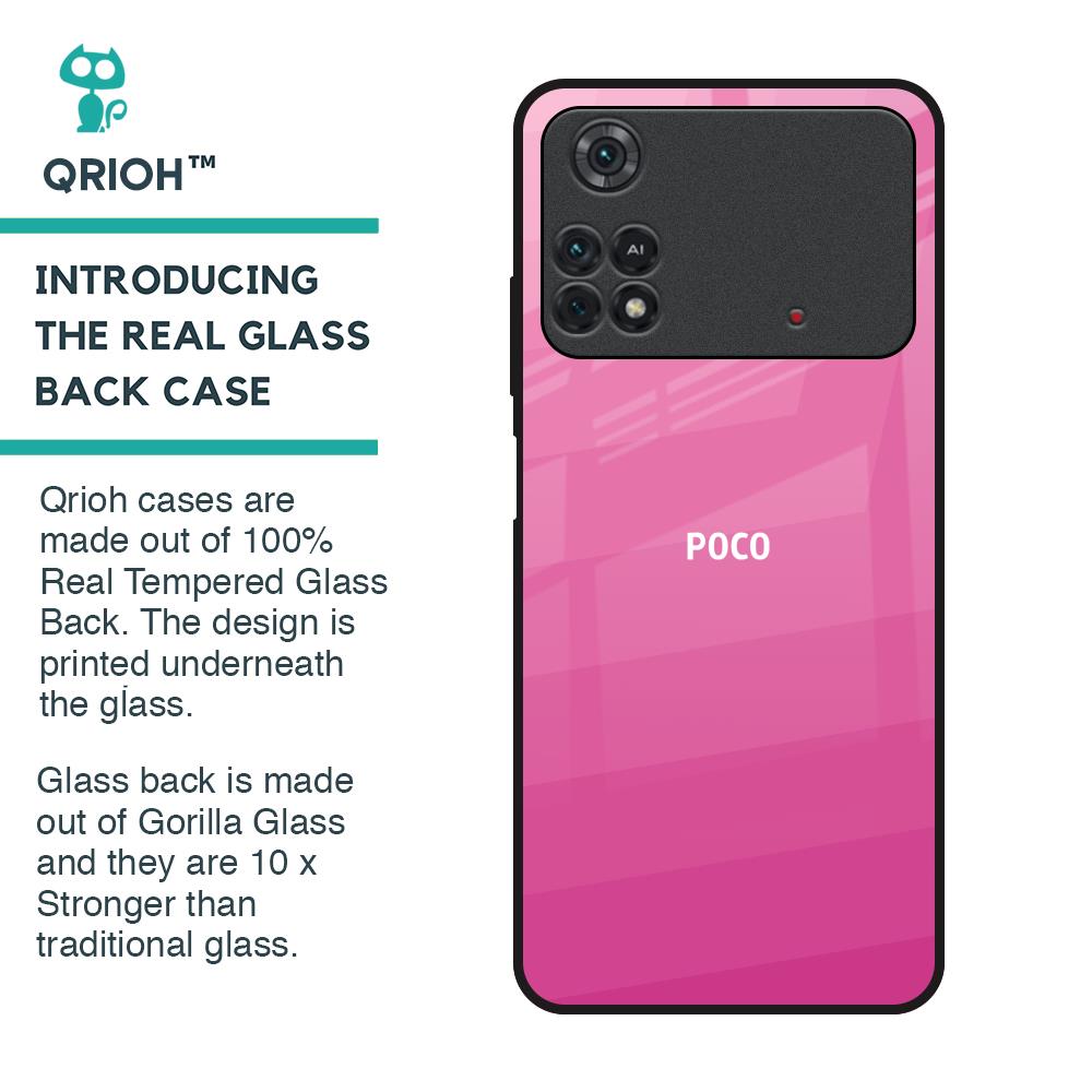 Pink Ribbon Caddy Glass Case for Poco M4 Pro