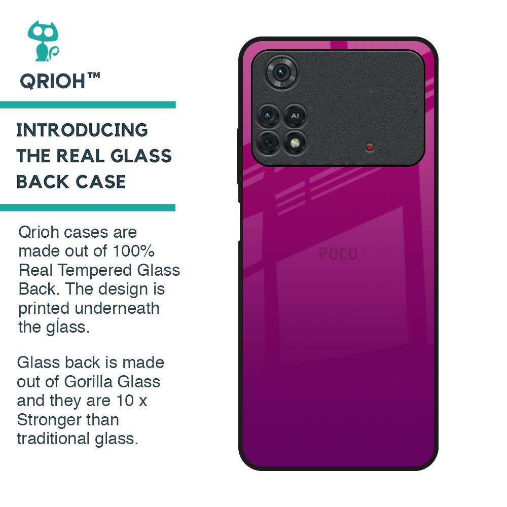 Magenta Gradient Glass Case For Poco M4 Pro