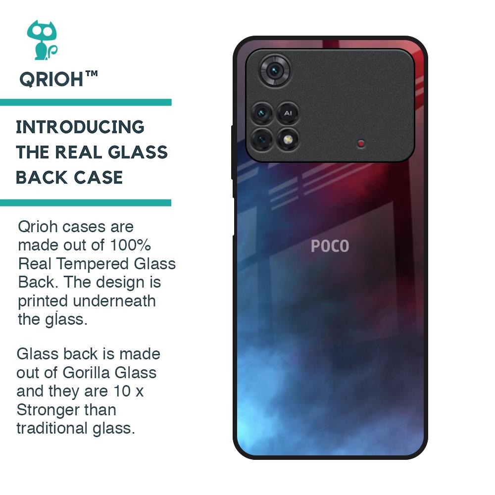 Smokey Watercolor Glass Case for Poco M4 Pro
