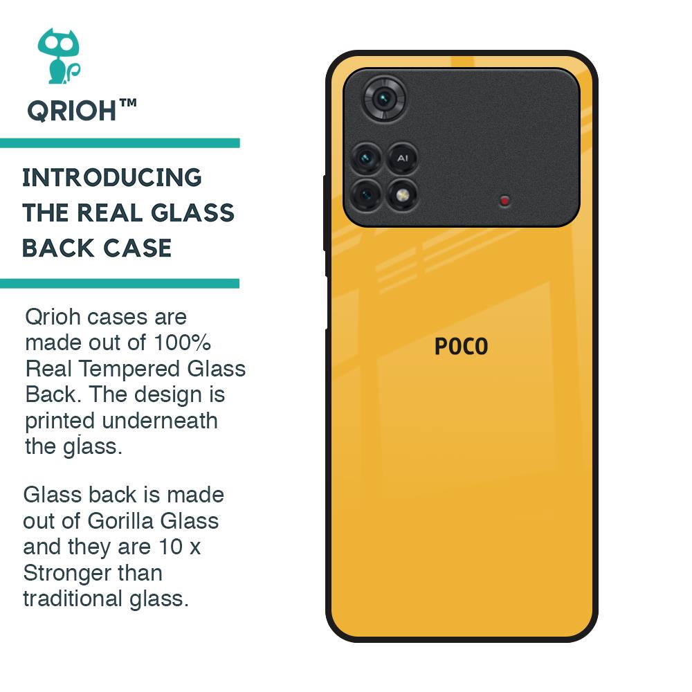 Fluorescent Yellow Glass case for Poco M4 Pro