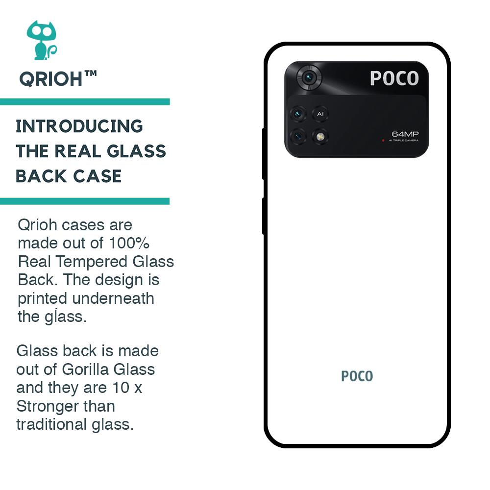 Arctic White Glass Case for Poco M4 Pro