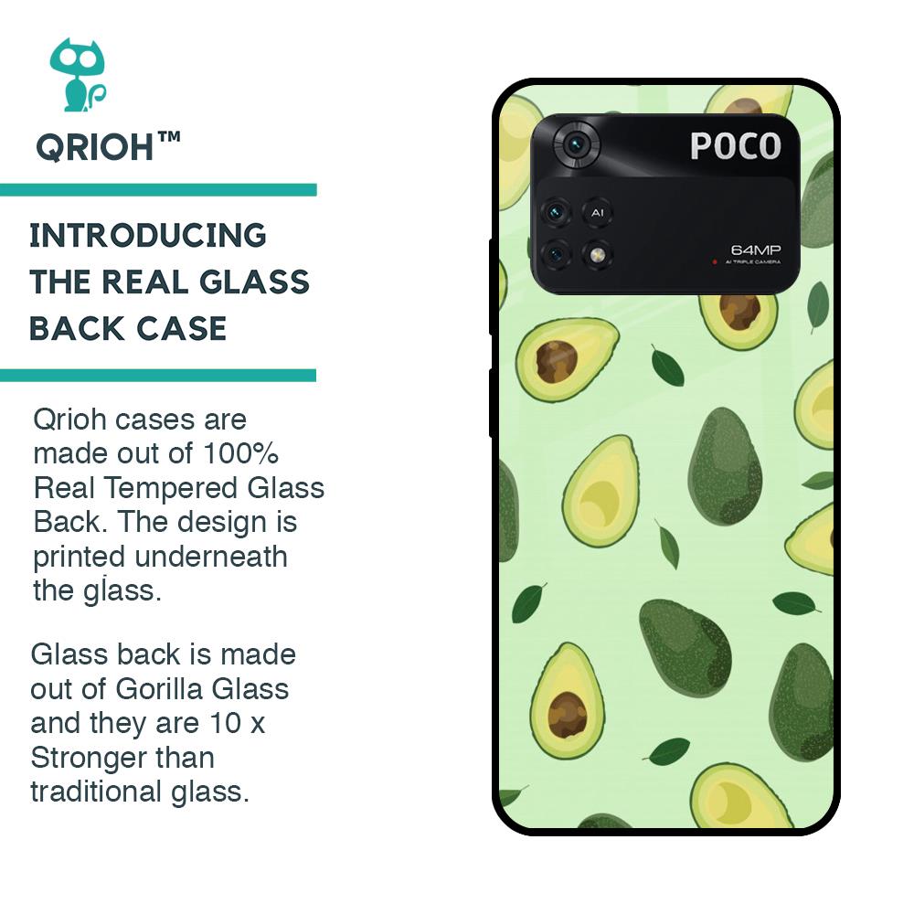 Avocado Green Glass Case For Poco M4 Pro