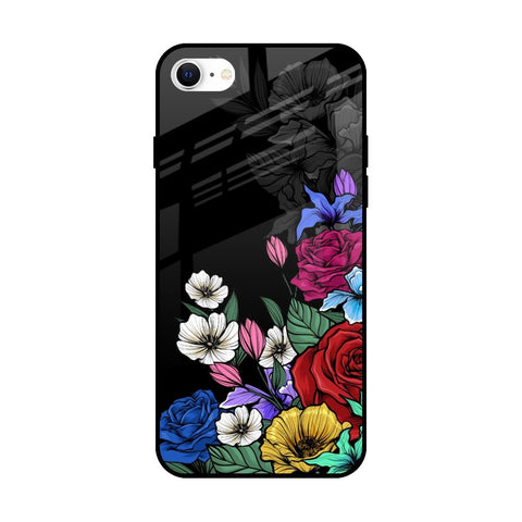 Rose Flower Bunch Art iPhone SE 2022 Glass Back Cover Online