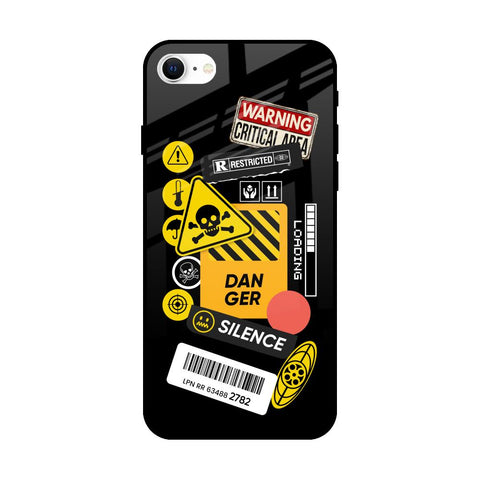 Danger Signs iPhone SE 2022 Glass Back Cover Online