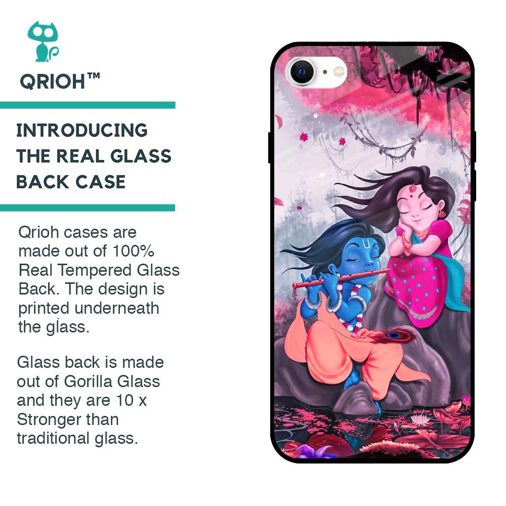 Radha Krishna Art Glass Case for iPhone SE 2022