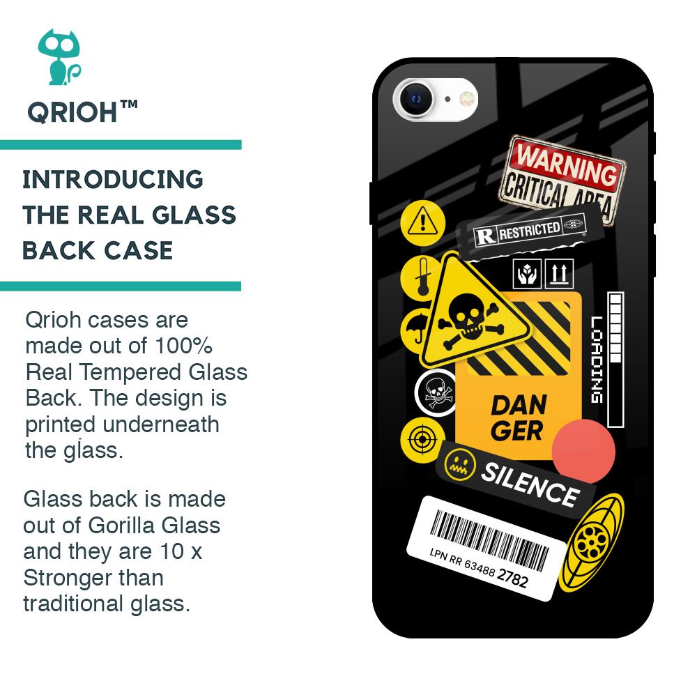 Danger Signs Glass Case for iPhone SE 2022
